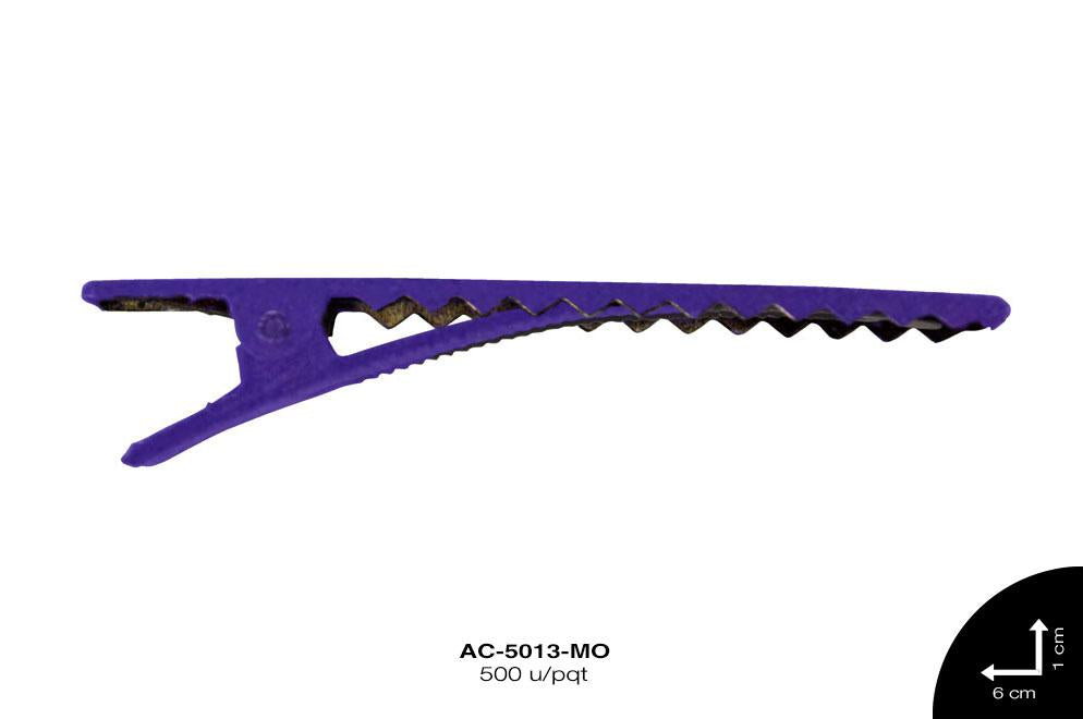 PINZA PICO DE GARZA PLANA REF:  6 cm MORADO 500 u/pqt