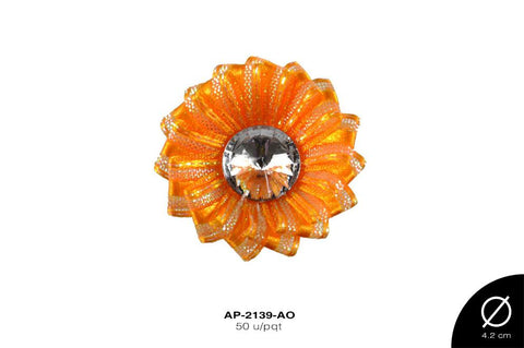 APLIC FLOR LUREX AB 40mm REF: FLP-100 AMARILLO 50 u/pqt