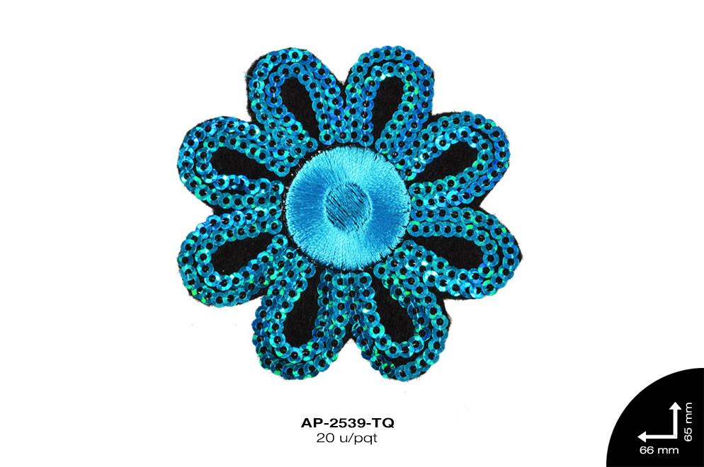 APLIC BORD LENT FLOR TURQUESA 20 u/pqt