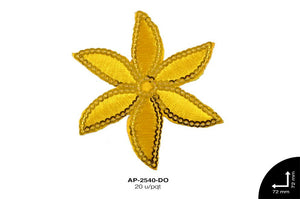 APLIC BORD LENT FLOR X 6 DORADO 20 u/pqt