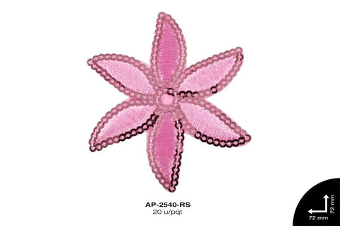 APLIC BORD LENT FLOR X 6 ROSA 20 u/pqt