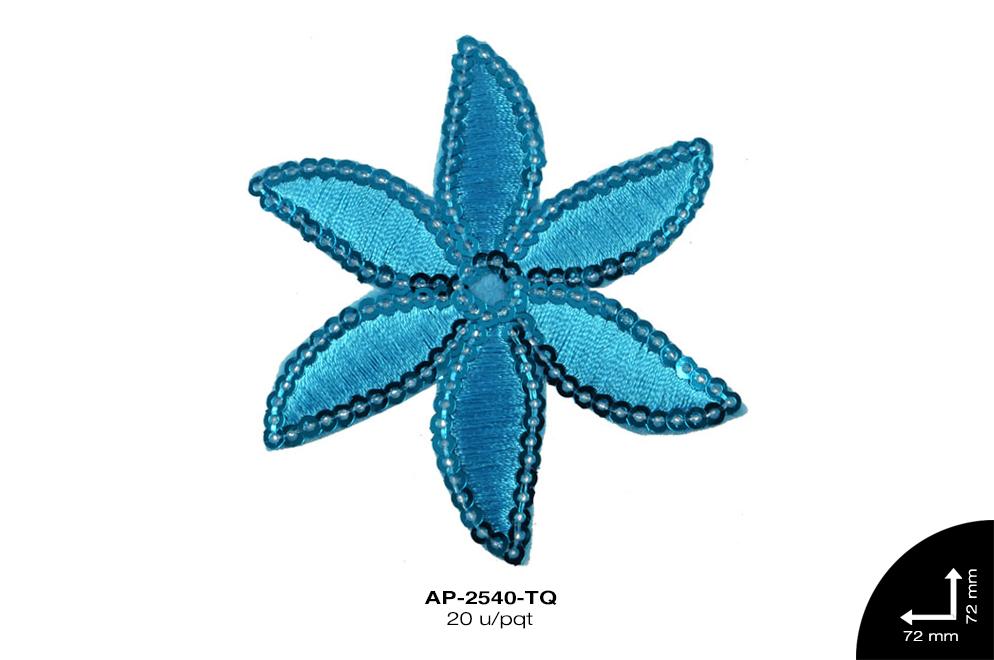 APLIC BORD LENT FLOR X 6 TURQUESA 20 u/pqt