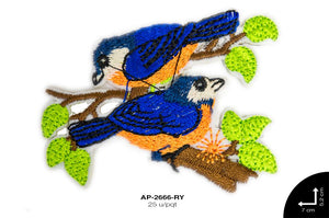 APLIC BORD PAJARO DBL 5.2X7cm REF: PPA-3 AZUL REY 25 u/pqt