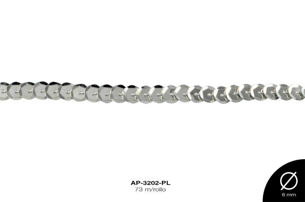 TIRA LENT CONCAVA REF: 6 mm PLATA 73 m/rollo