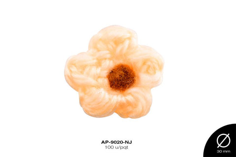 APLIC FLOR CROCHET 24 mm REF:10 NARANJA 100 u/pqt