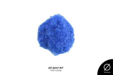 POM-POM 18mm AZUL REY 100 u/pqt