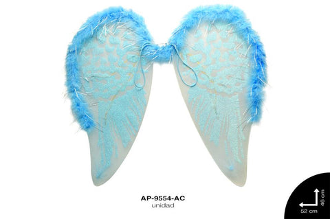 ALAS ANGEL PLUMA-LUREX C/LUZ REF: HA271 AZUL CELESTE unidad