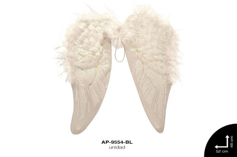 ALAS ANGEL PLUMA-LUREX C/LUZ REF: HA271 BLANCO unidad