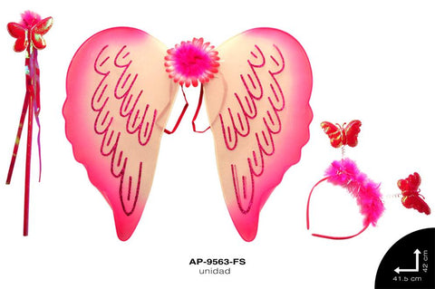 ALAS ANGEL JGO COMPL REF: A025 FUCSIA unidad