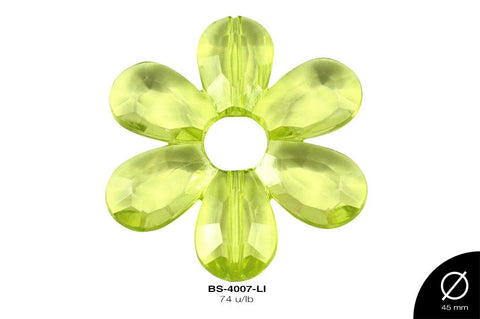 ACRILICO TRANSP FLOR 45mm REF: 1145 LIMON 74 u/lb