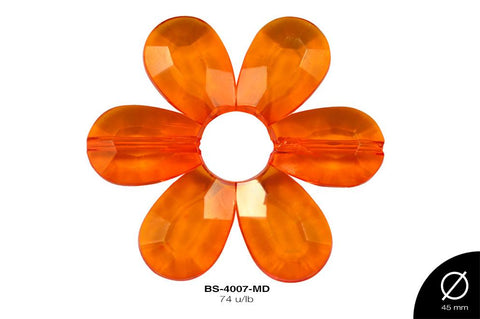 ACRILICO TRANSP FLOR 45mm REF: 1145 MANDARINA 74 u/lb