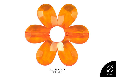 ACRILICO TRANSP FLOR 45mm REF: 1145 NARANJA 74 u/lb