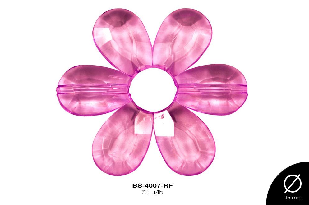 ACRILICO TRANSP FLOR 45mm REF: 1145 ROSA FUERTE 74 u/lb