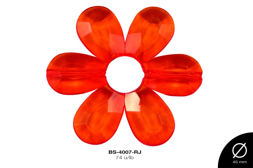 ACRILICO TRANSP FLOR 45mm REF: 1145 ROJO 74 u/lb