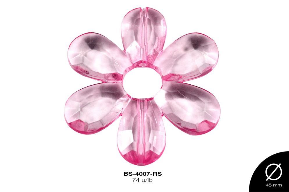 ACRILICO TRANSP FLOR 45mm REF: 1145 ROSA 74 u/lb