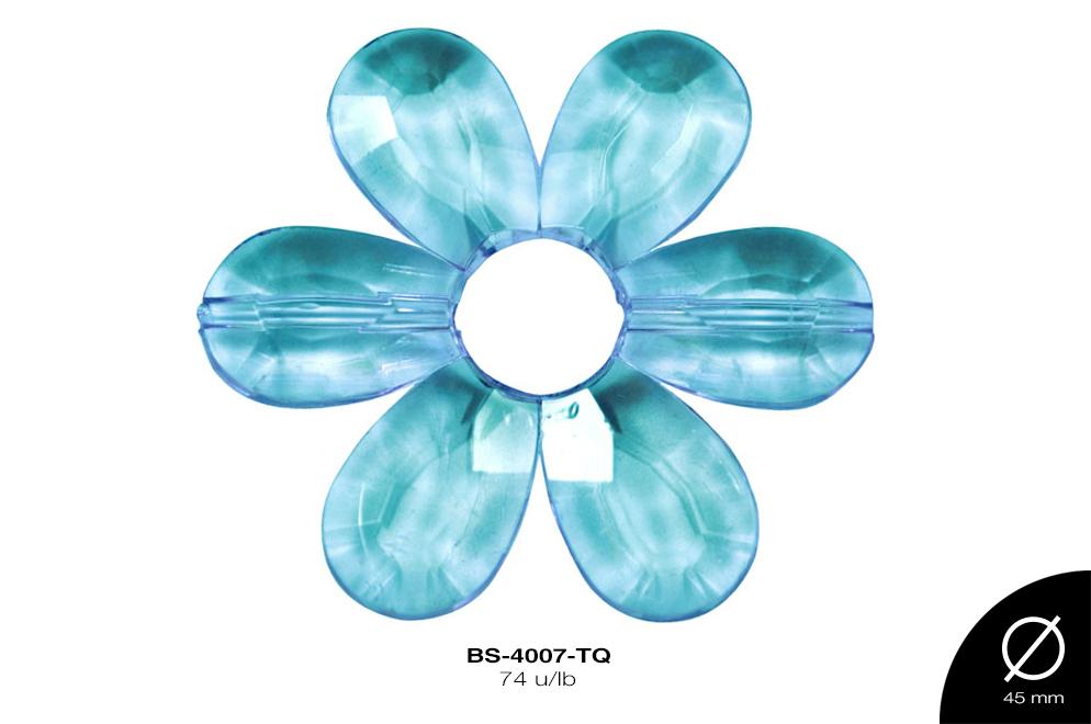 ACRILICO TRANSP FLOR 45mm REF: 1145 TURQUESA 74 u/lb