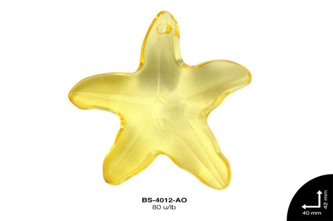 ACRILICO TRANSP ESTRELLA MAR 40mm REF: 221 AMARILLO 80 u/lb