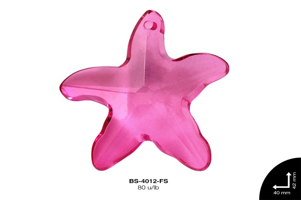 ACRILICO TRANSP ESTRELLA MAR 40mm REF: 221 FUCSIA 80 u/pqt(.