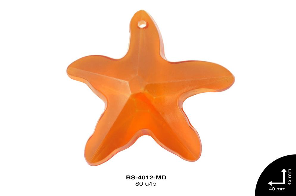 ACRILICO TRANSP ESTRELLA MAR 40mm REF: 221 MANDARINA 80 u/lb