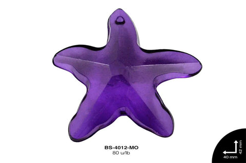 ACRILICO TRANSP ESTRELLA MAR 40mm REF: 221 MORADO 80 u/pqt(.