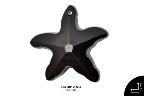 ACRILICO TRANSP ESTRELLA MAR 40mm REF: 221 NEGRO 80 u/lb