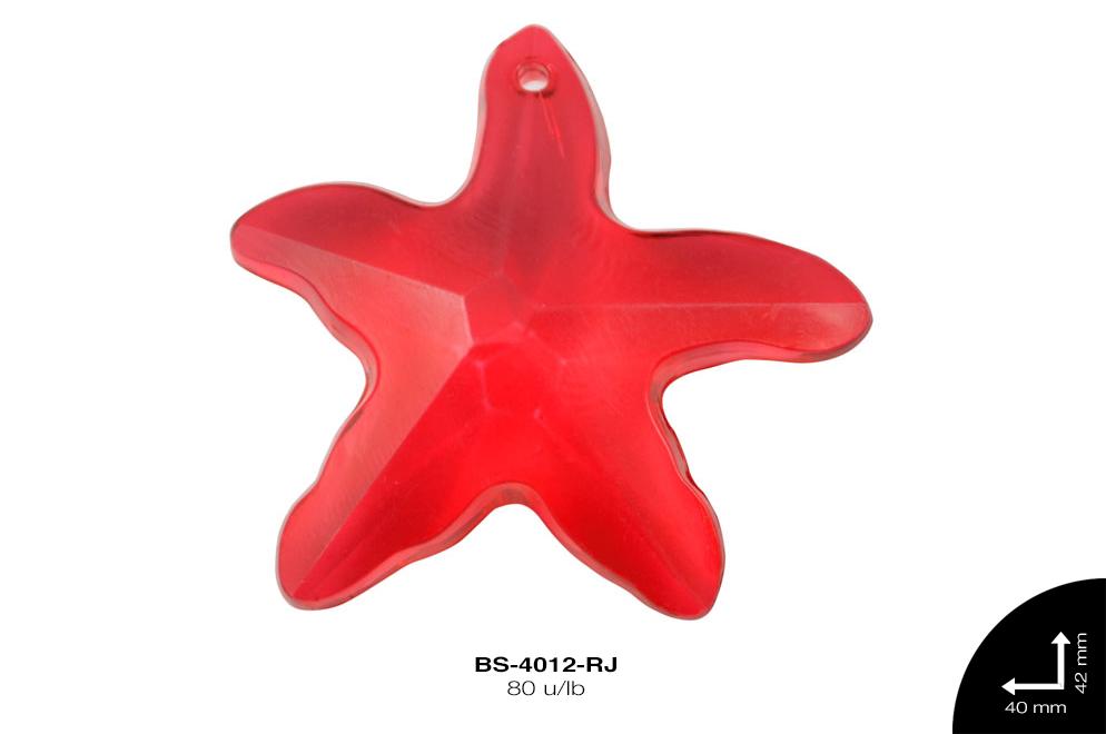 ACRILICO TRANSP ESTRELLA MAR 40mm REF: 221 ROJO 80 u/lb