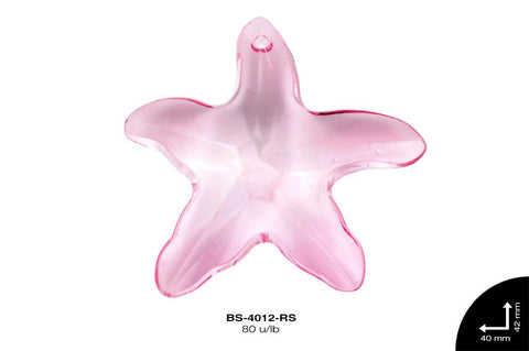 ACRILICO TRANSP ESTRELLA MAR 40mm REF: 221 ROSA 80 u/lb