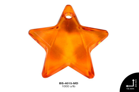 ACRILICO TRANSP ESTRELLA  14mm REF: 182 MANDARINA 1000 u/lb