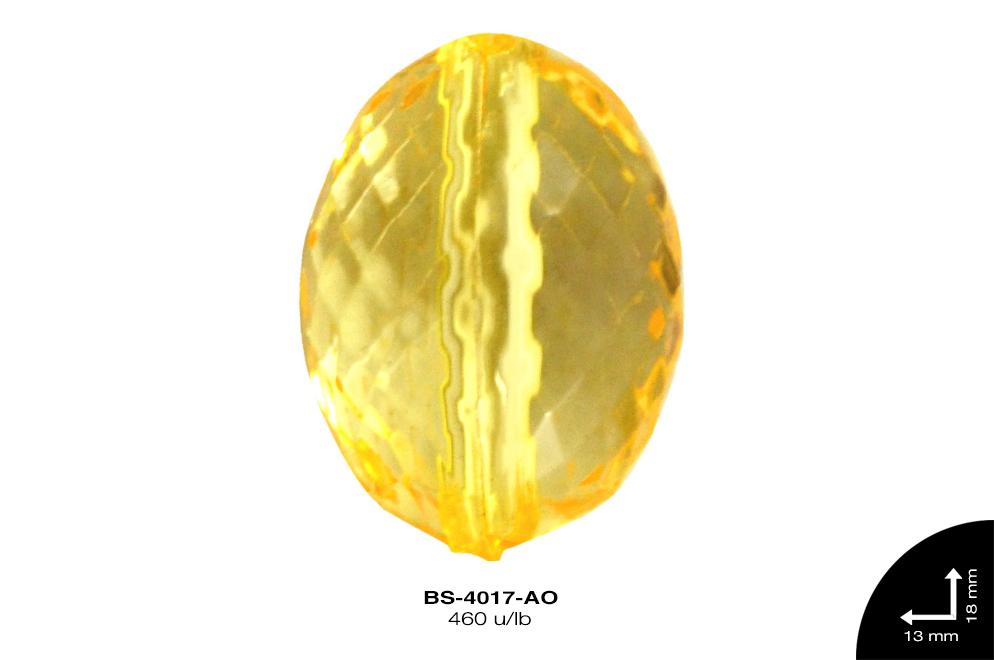 ACRILICO TRANSP OVAL 13mm REF: 127 AMARILLO 460 u/lb