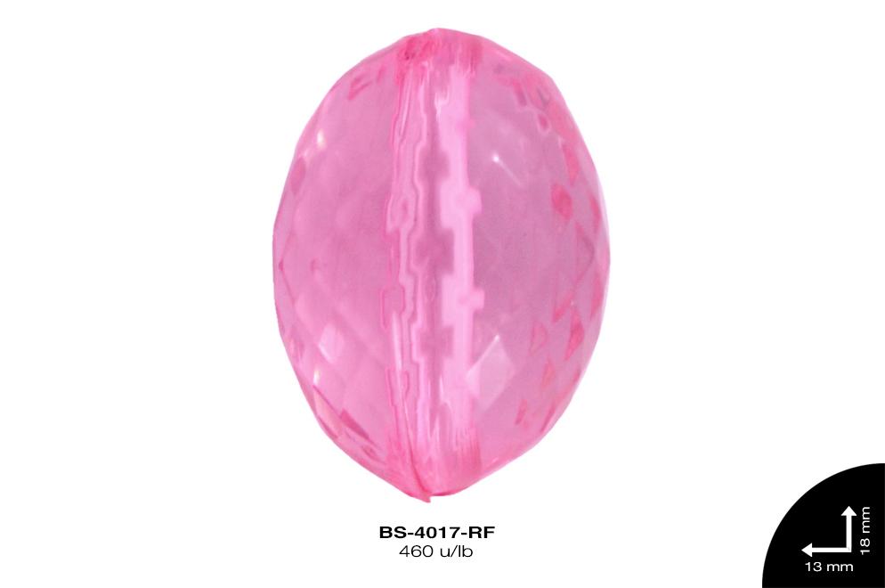 ACRILICO TRANSP OVAL 13mm REF: 127 ROSA FUERTE 460 u/lb