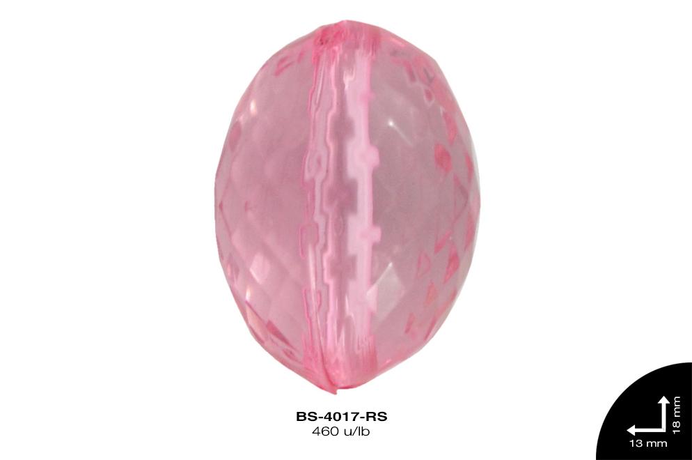 ACRILICO TRANSP OVAL 13mm REF: 127 ROSA 460 u/lb