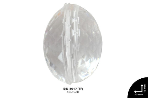 ACRILICO TRANSP OVAL 13mm REF: 127 Transparente 460 u/lb