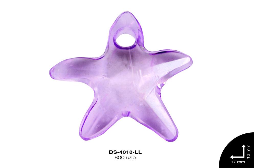 ACRILICO TRANSP ESTRELLA MAR 13mm REF: 218 LILA 800 u/lb