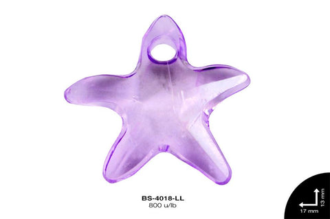 ACRILICO TRANSP ESTRELLA MAR 13mm REF: 218 LILA 800 u/lb