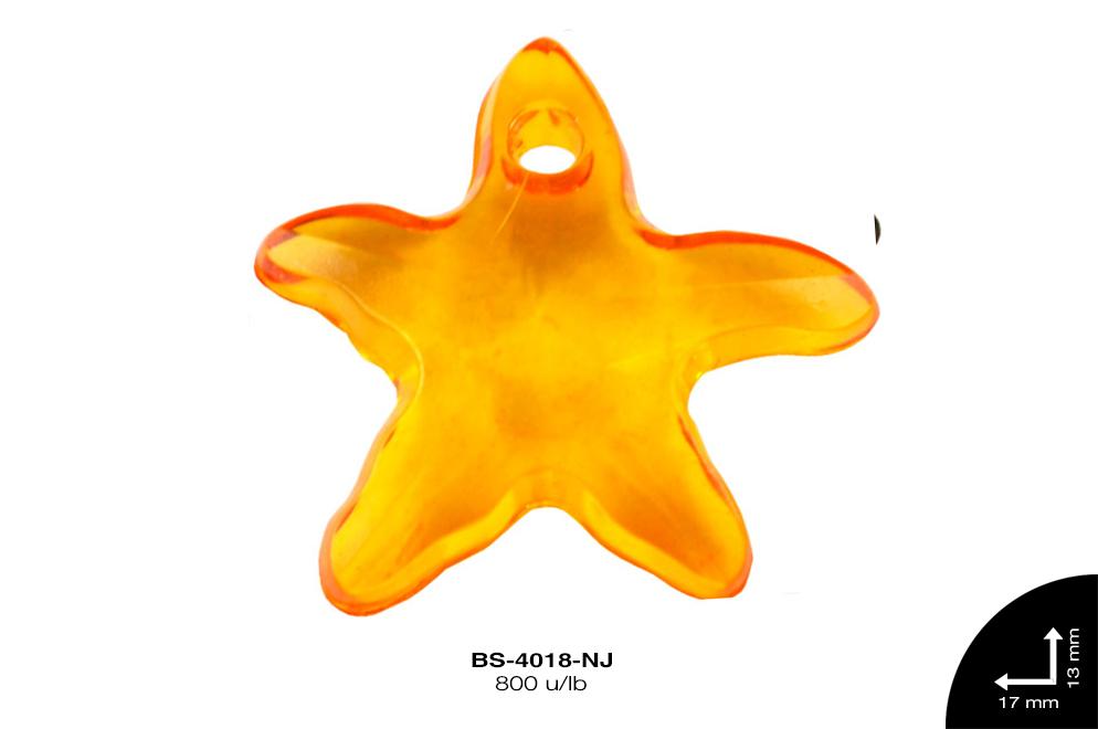 ACRILICO TRANSP ESTRELLA MAR 13mm REF: 218 NARANJA 800 u/lb