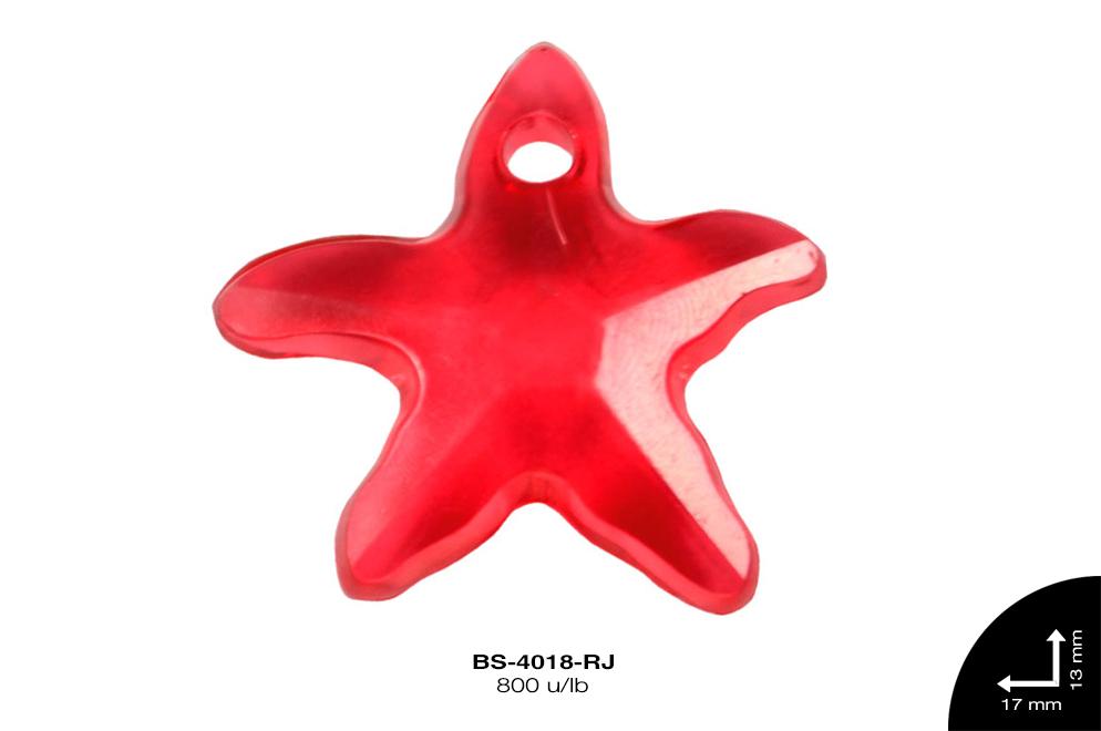 ACRILICO TRANSP ESTRELLA MAR 13mm REF: 218 ROJO 800 u/lb