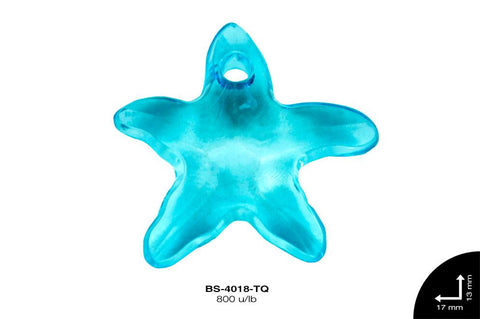 ACRILICO TRANSP ESTRELLA MAR 13mm REF: 218 TURQUESA 800 u/lb