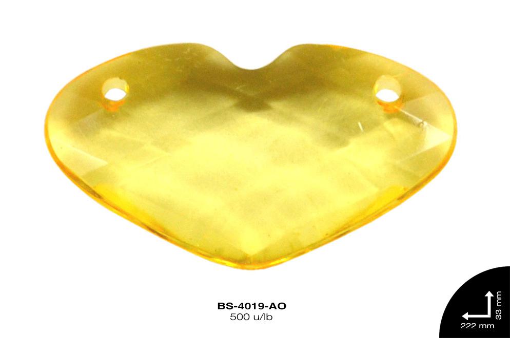 ACRILICO TRANSP CORAZON 14mm REF: 399 AMARILLO 500 u/lb