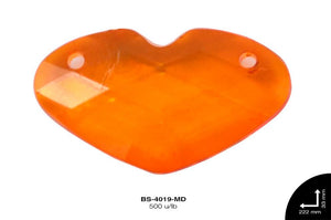 ACRILICO TRANSP CORAZON 14mm REF: 399 MANDARINA 500 u/lb