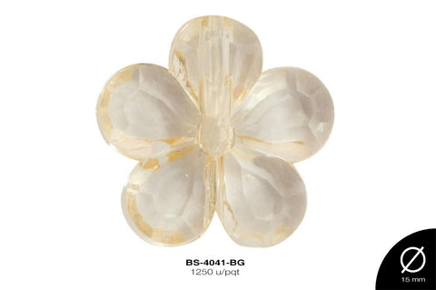 ACRILICO TRANSP FLOR 14mm REF: 402  BEIGE 1250 u/pqt(.5kg)