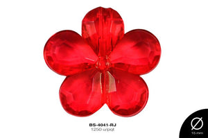 ACRILICO TRANSP FLOR 14mm REF: 402  ROJO 1250 u/pqt(.5kg)