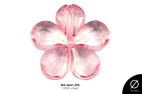 ACRILICO TRANSP FLOR 14mm REF: 402  ROSA 1250 u/pqt(.5kg)