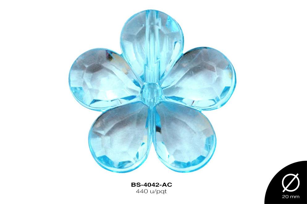 ACRILICO TRANSP FLOR 20mm REF: 203  AZUL CELESTE 440 u/pqt(.