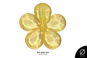 ACRILICO TRANSP FLOR 20mm REF: 203  AMARILLO 440 u/pqt(.5kg)