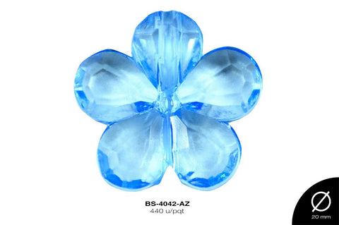 ACRILICO TRANSP FLOR 20mm REF: 203  AZUL 440 u/pqt(.5kg)