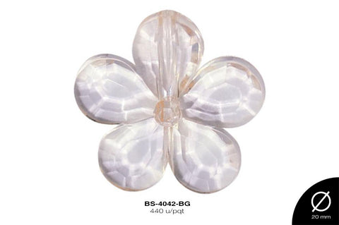 ACRILICO TRANSP FLOR 20mm REF: 203  BEIGE 440 u/pqt(.5kg)