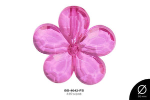 ACRILICO TRANSP FLOR 20mm REF: 203  FUCSIA 440 u/pqt(.5kg)