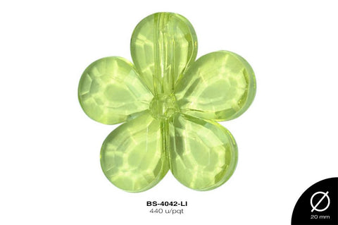 ACRILICO TRANSP FLOR 20mm REF: 203  LIMON 440 u/pqt(.5kg)