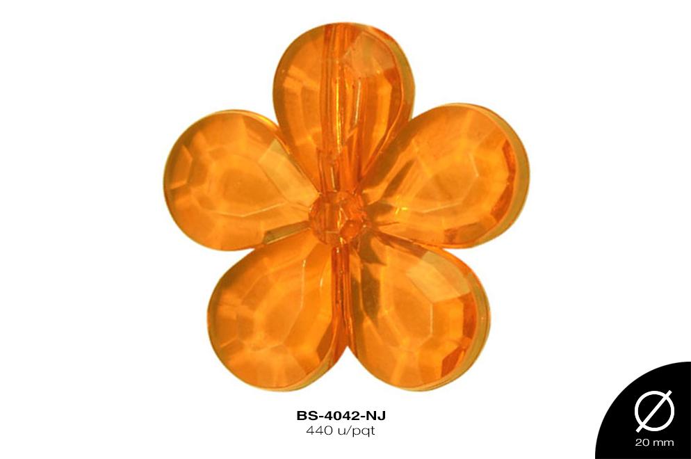 ACRILICO TRANSP FLOR 20mm REF: 203  NARANJA 440 u/pqt(.5kg)