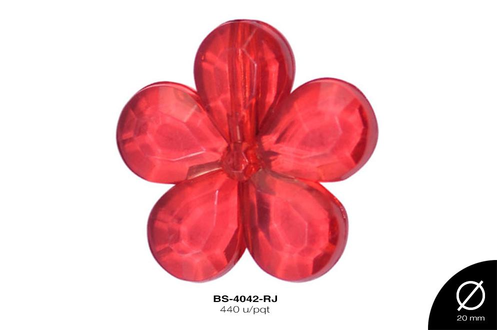 ACRILICO TRANSP FLOR 20mm REF: 203  ROJO 440 u/pqt(.5kg)